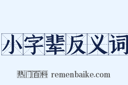 小字辈反义词是什么意思的图片